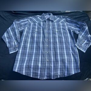 Resistol Ranch Paid Western Shirt with Pearl Snap Buttons Size Large